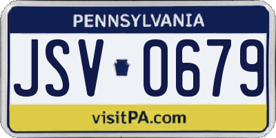 PA license plate JSV0679
