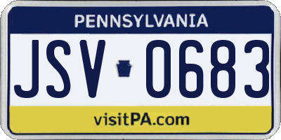 PA license plate JSV0683