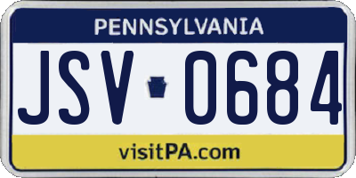 PA license plate JSV0684