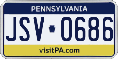 PA license plate JSV0686