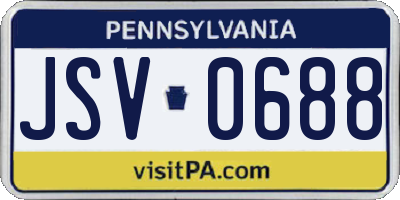 PA license plate JSV0688