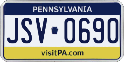 PA license plate JSV0690
