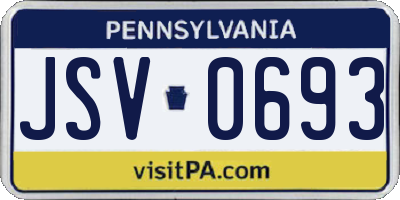 PA license plate JSV0693