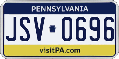 PA license plate JSV0696