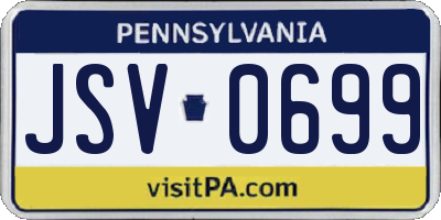 PA license plate JSV0699