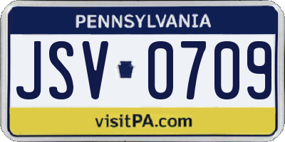 PA license plate JSV0709