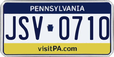 PA license plate JSV0710