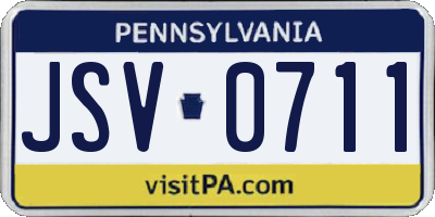PA license plate JSV0711