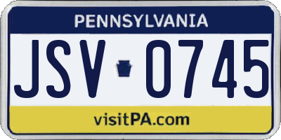 PA license plate JSV0745