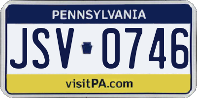 PA license plate JSV0746
