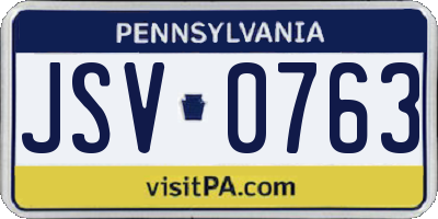 PA license plate JSV0763