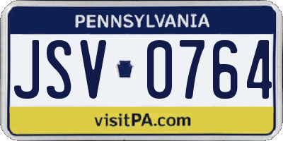 PA license plate JSV0764