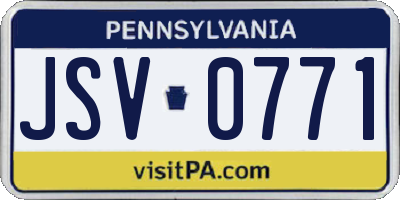 PA license plate JSV0771