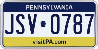 PA license plate JSV0787
