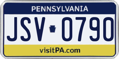 PA license plate JSV0790