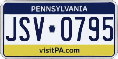 PA license plate JSV0795