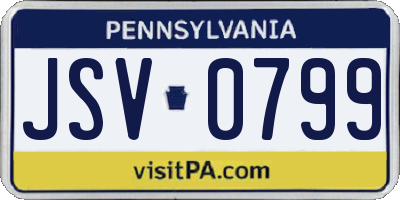 PA license plate JSV0799