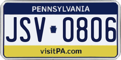 PA license plate JSV0806