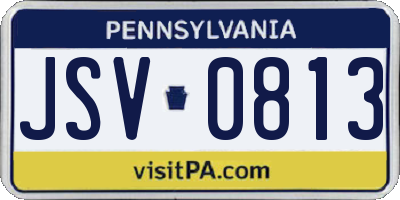 PA license plate JSV0813