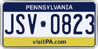 PA license plate JSV0823