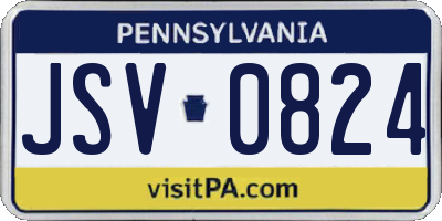PA license plate JSV0824