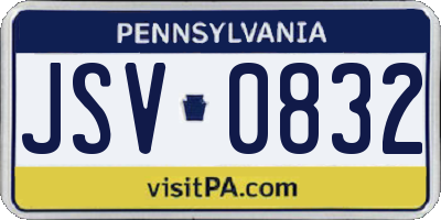 PA license plate JSV0832