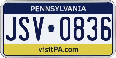 PA license plate JSV0836