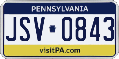 PA license plate JSV0843