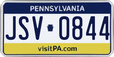 PA license plate JSV0844