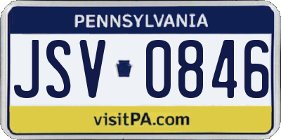 PA license plate JSV0846