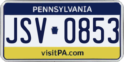 PA license plate JSV0853