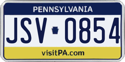PA license plate JSV0854