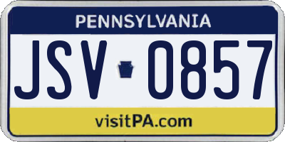 PA license plate JSV0857