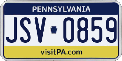 PA license plate JSV0859