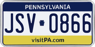 PA license plate JSV0866