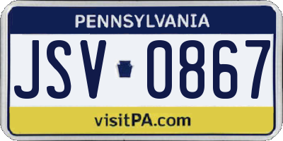 PA license plate JSV0867