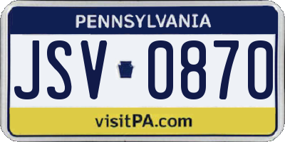 PA license plate JSV0870