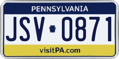PA license plate JSV0871
