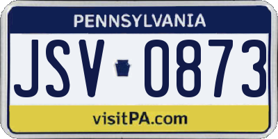 PA license plate JSV0873