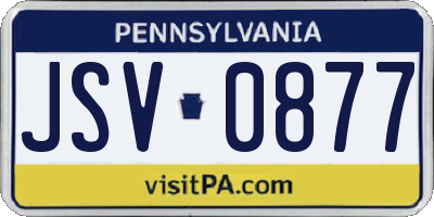 PA license plate JSV0877