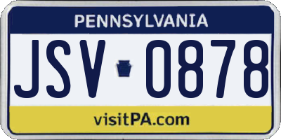 PA license plate JSV0878