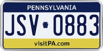 PA license plate JSV0883