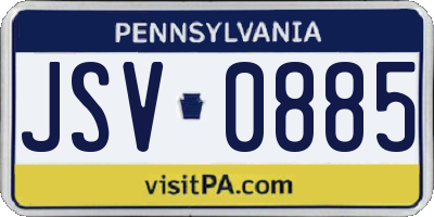 PA license plate JSV0885