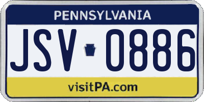 PA license plate JSV0886