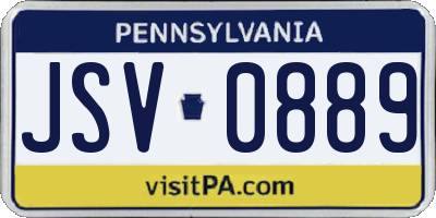 PA license plate JSV0889