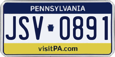 PA license plate JSV0891