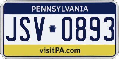 PA license plate JSV0893