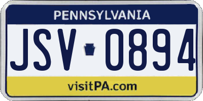 PA license plate JSV0894
