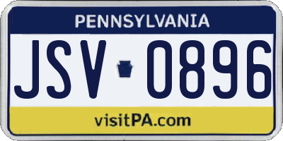 PA license plate JSV0896