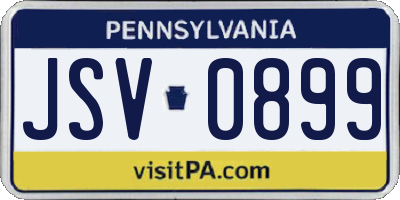 PA license plate JSV0899